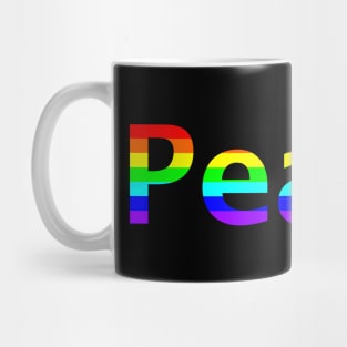 Rainbow Colored Peace Typography Mug